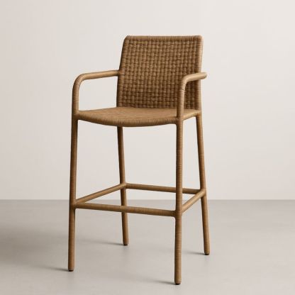 Tabouret de Bar en Résine et Aluminium Marron