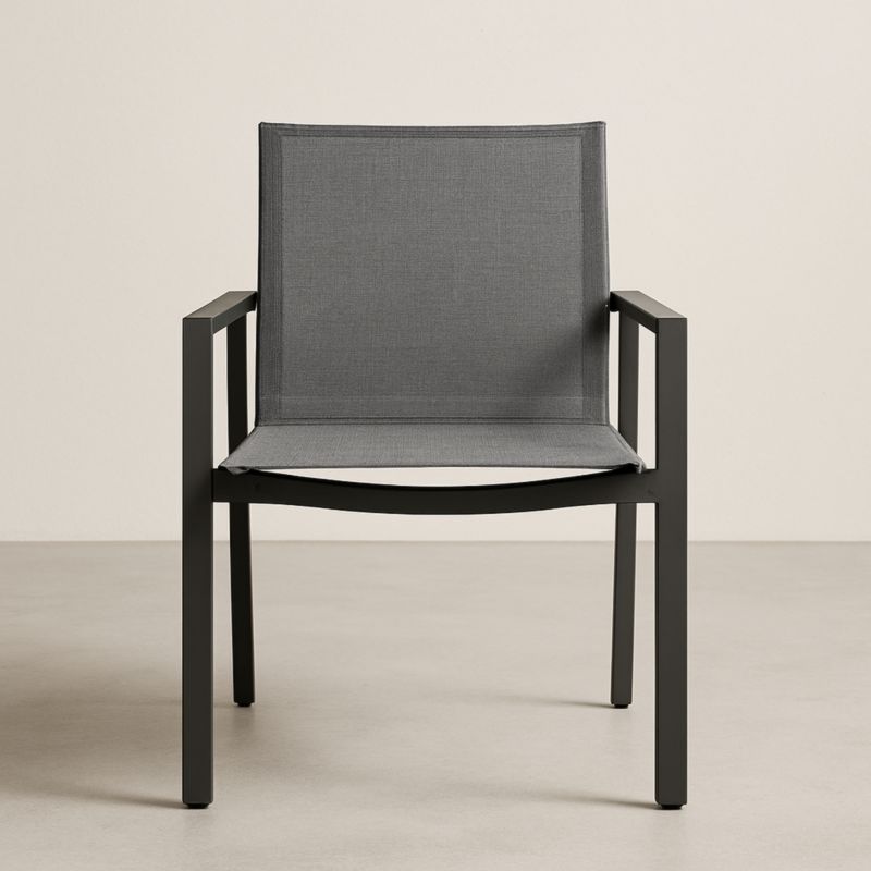 Fauteuil d’extérieur en aluminium gris