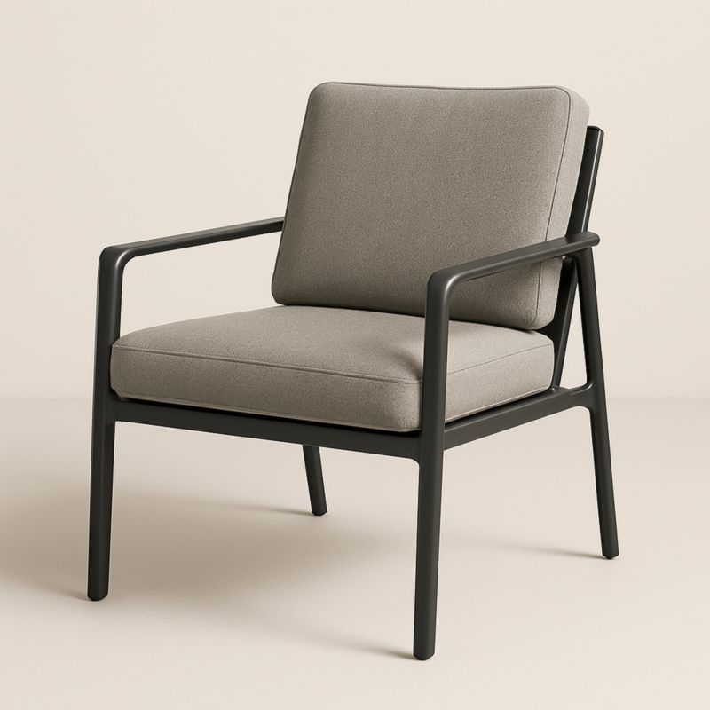 Fauteuil en aluminium et tissu polyester Gris