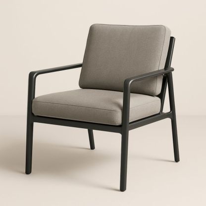 Fauteuil en aluminium et tissu polyester Gris