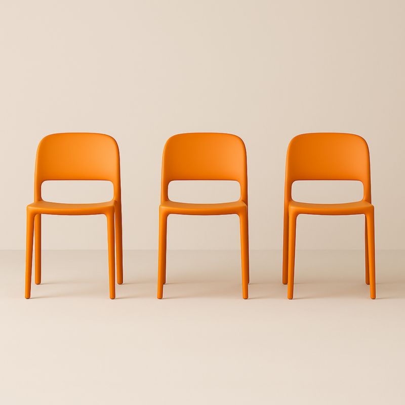 Lot de 3 chaises empilables en polypropylène orange