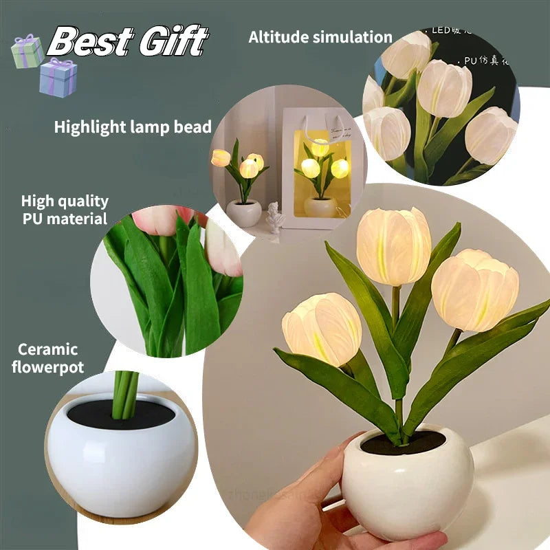 LED Tulip Night Light - Romantic Flower Lamp for Home & Office Decor - SmartGizmoShop