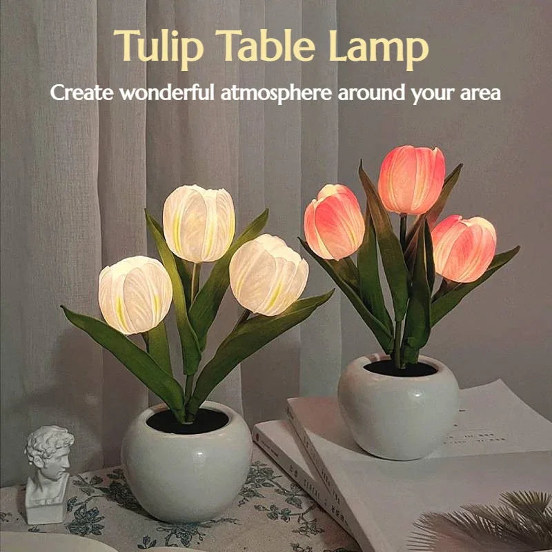 LED Tulip Night Light - Romantic Flower Lamp for Home & Office Decor - SmartGizmoShop