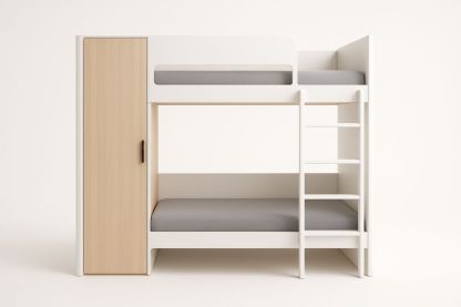 Lit superposé en bois avec échelle et garde-corps 200x140x100 cm