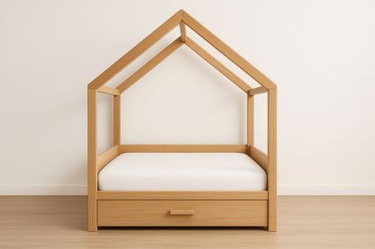 Lit Cabane pour Enfants en Bois avec Tiroir de Rangement