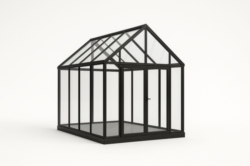 Serre en Aluminium et Verre Trempé Noir 300x250x250 cm