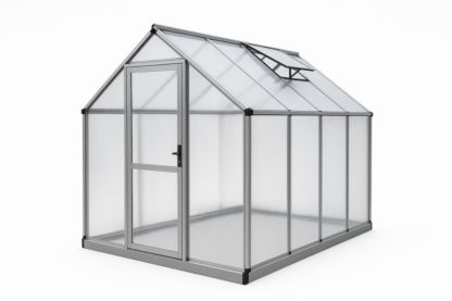 Serre de Jardin Aluminium Polycarbonate 190x190x195 cm Argent