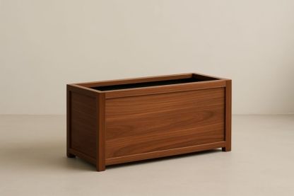 Jardinière en bois massif noyer 80x40x36 cm