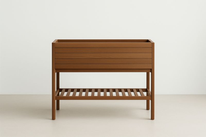 Jardinière en Bois d'Acacia avec Étagère 80 cm x 30 cm x 70 cm Marron