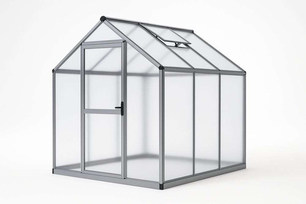 Serre en Aluminium et Polycarbonate  Gris 240x190x195 cm(L×l×H)