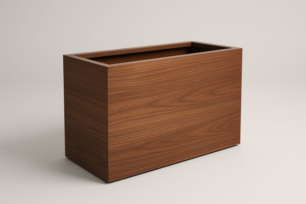 Bac à fleurs rectangulaire en bois de noyer 80x40x60 cm(L×l×H)