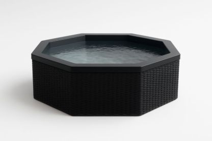 Bain à remous octogonal en résine tressée noir 200 cm