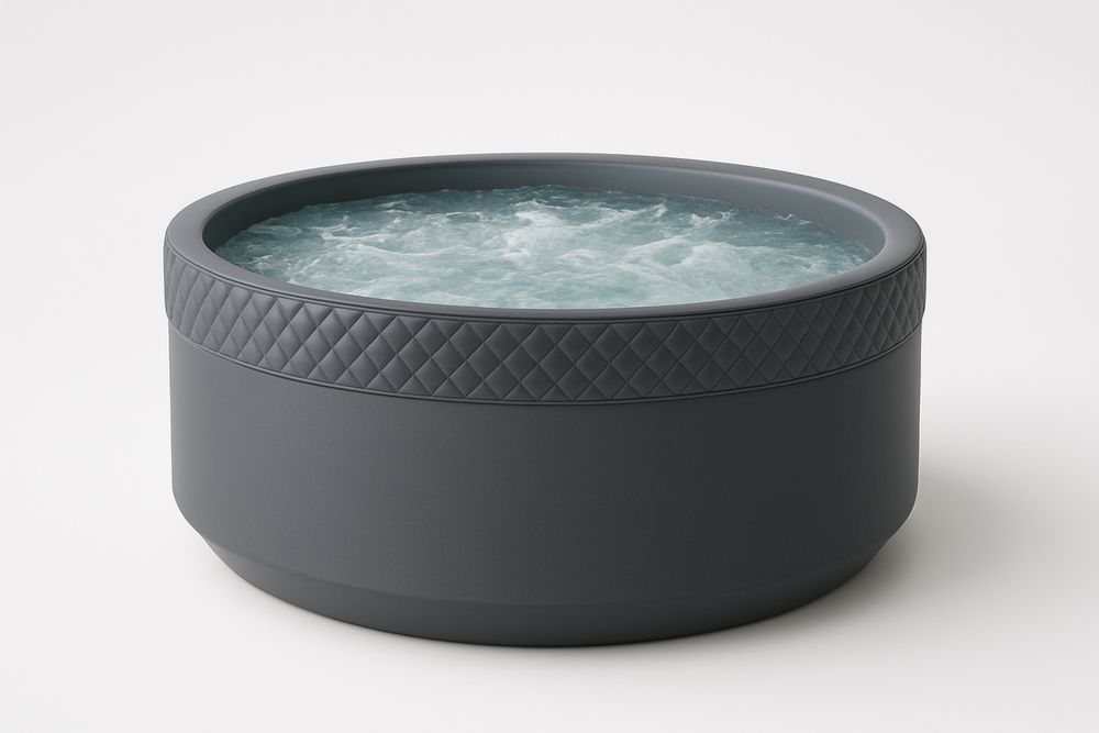Jacuzzi rond PVC noir avec jets hydro-massants