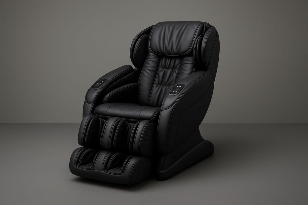 Fauteuil de Massage en Cuir Synthétique Noir