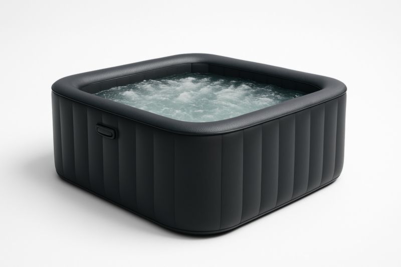 Jacuzzi gonflable carré en PVC 180x180x71 cm Noir