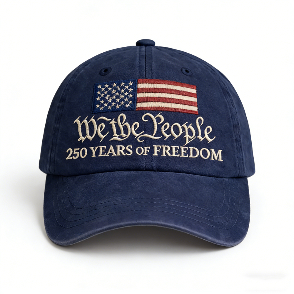 250th We The People USA Flag Washed Baseball Cap
