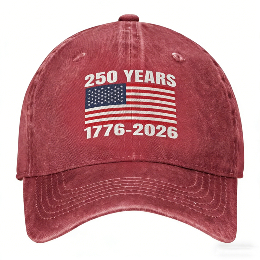 250th USA Flag Washed Baseball Cap