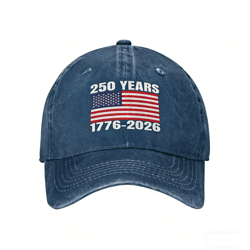250th USA Flag Washed Baseball Cap