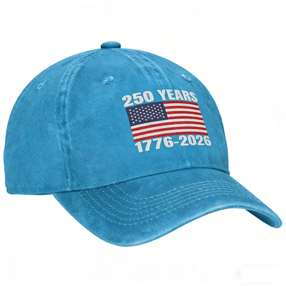 250th USA Flag Washed Baseball Cap