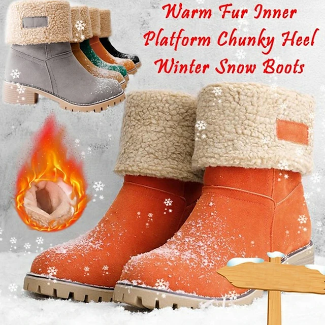 ❤️👢Mid-Tube Fur-Lined Boots for Women – Stylish, Warm, Comfort Design