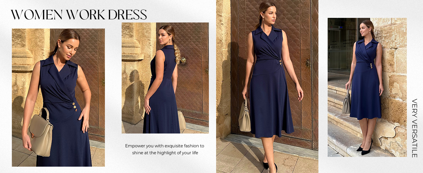 v NECK Ruched work a line dresses