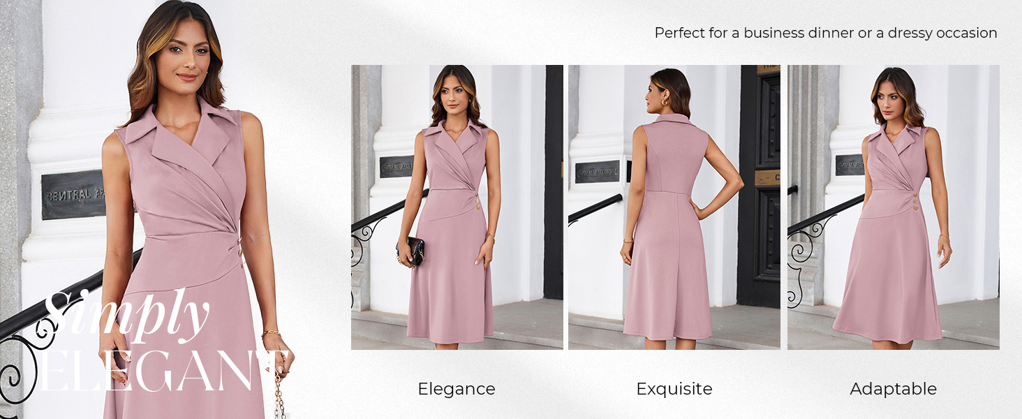 v NECK Ruched work a line dresses