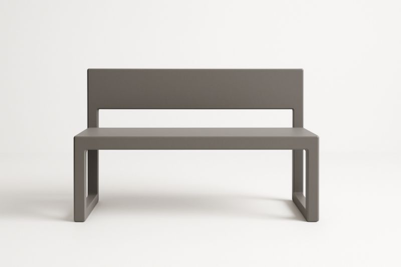 Banc rectangulaire en polypropylène gris