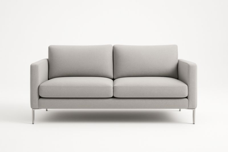 Canapé 3 Places en Tissu avec Pieds en Métal Gris