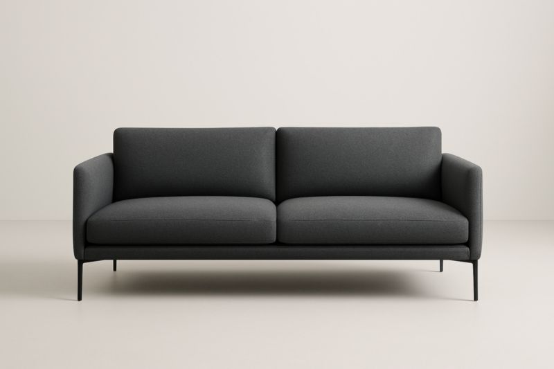 Canapé 3 places en tissu avec pieds en métal