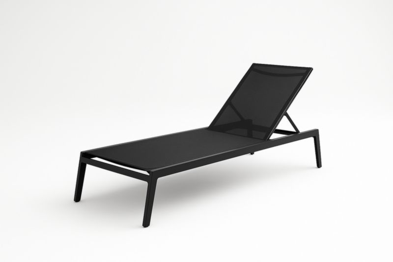 Chaise Longue Aluminium Noir Réglable