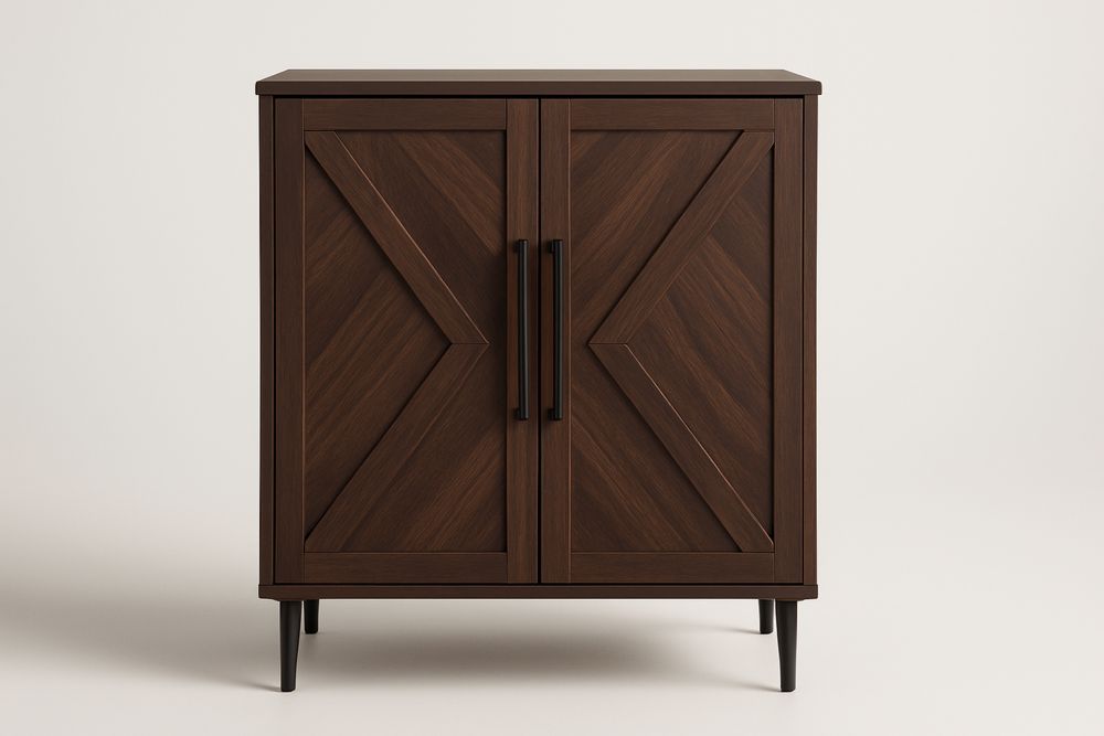 Armoire en bois massif marron, dimensions 80 x 90 x 40 cm