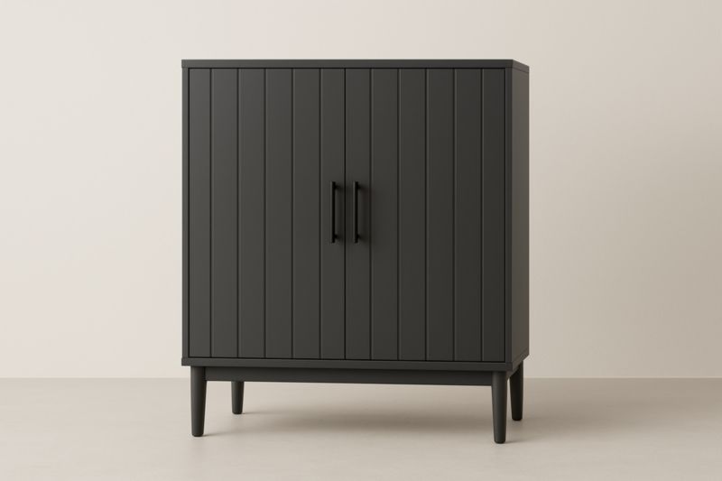Armoire de rangement en bois noir, 90 x 40 x 110 cm