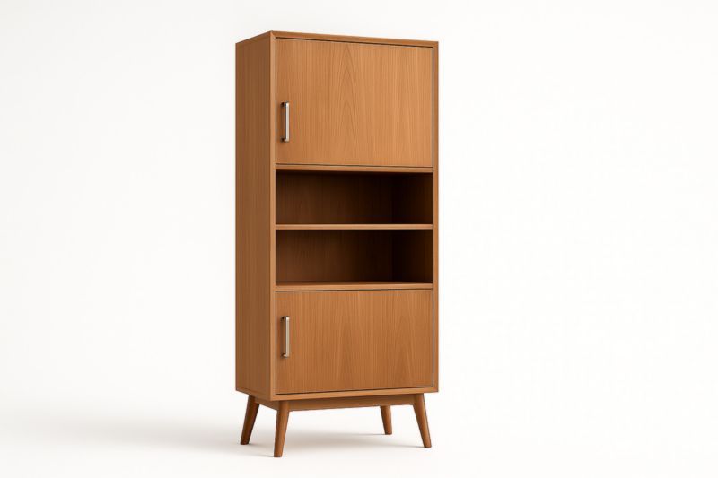 Armoire de rangement en bois marron, avec portes et étagères, dimensions : 180 x 80 x 40 cm