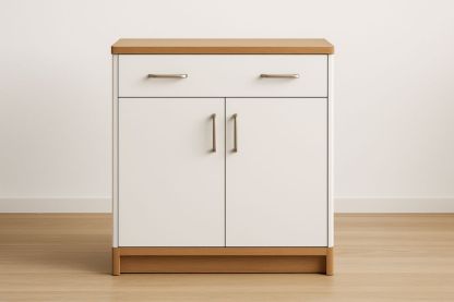 Buffet en bois MDF blanc 2 portes 1 tiroir