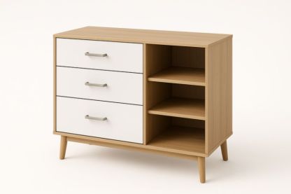 Commode en MDF avec tiroirs et étagères