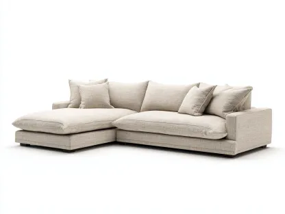 Sofá esquinero de tela 273x168x88 cm - beige - para salón - diseño moderno