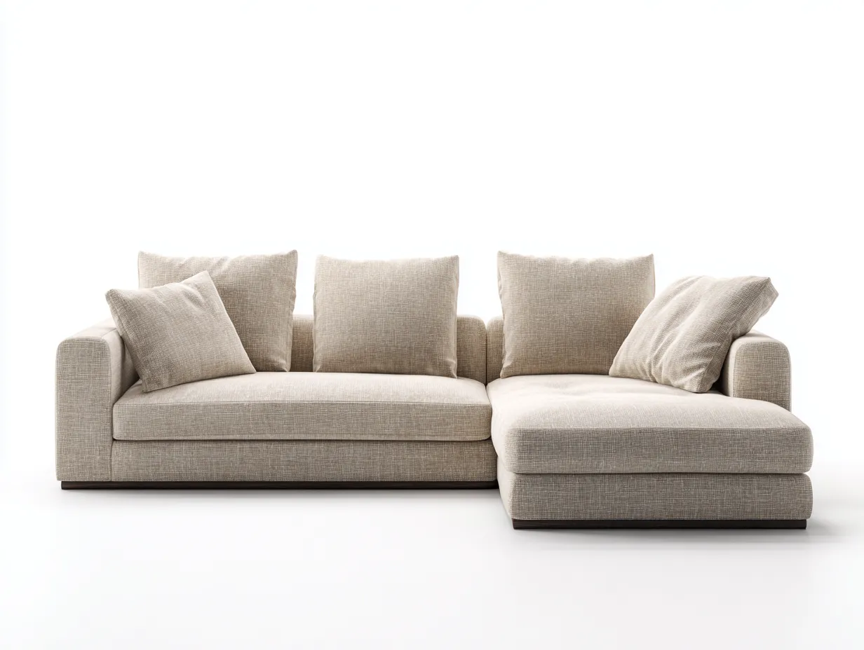 Sofá esquinero de tela 273x168x88 cm - beige - para salón - diseño moderno