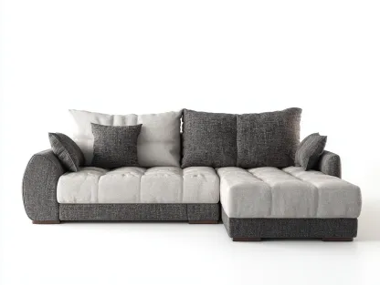 Sofá rinconera tapizado 285x165x90cm - gris claro/gris oscuro - para salón - diseño contemporáneo