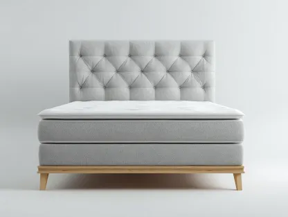 Cama doble tapizada 200x160x110cm - gris claro - adecuada para dormitorio