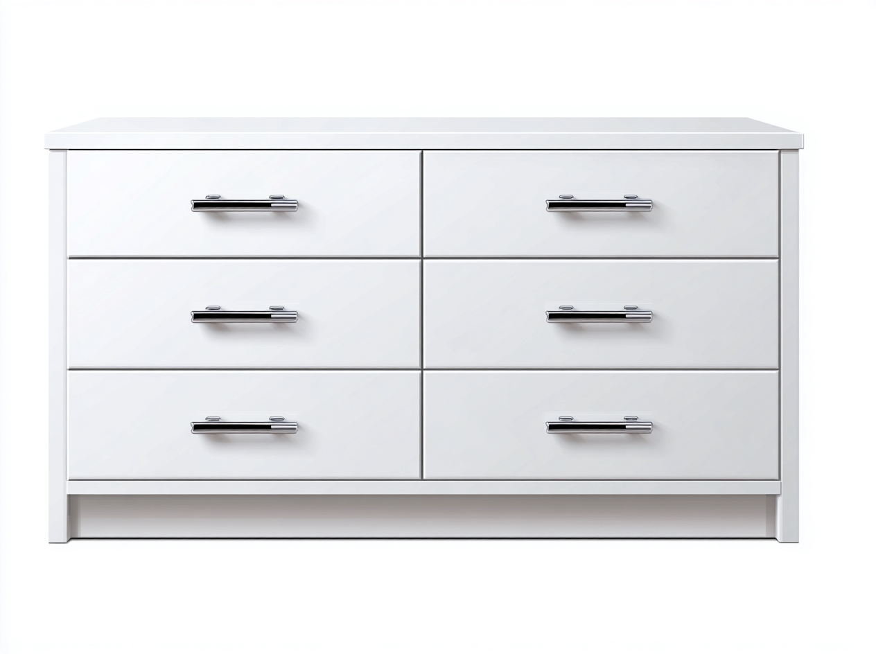 Aparador de madera 120x40x85 cm - blanco - para comedor - diseño moderno