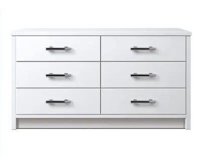 Aparador de madera 120x40x85 cm - blanco - para comedor - diseño moderno