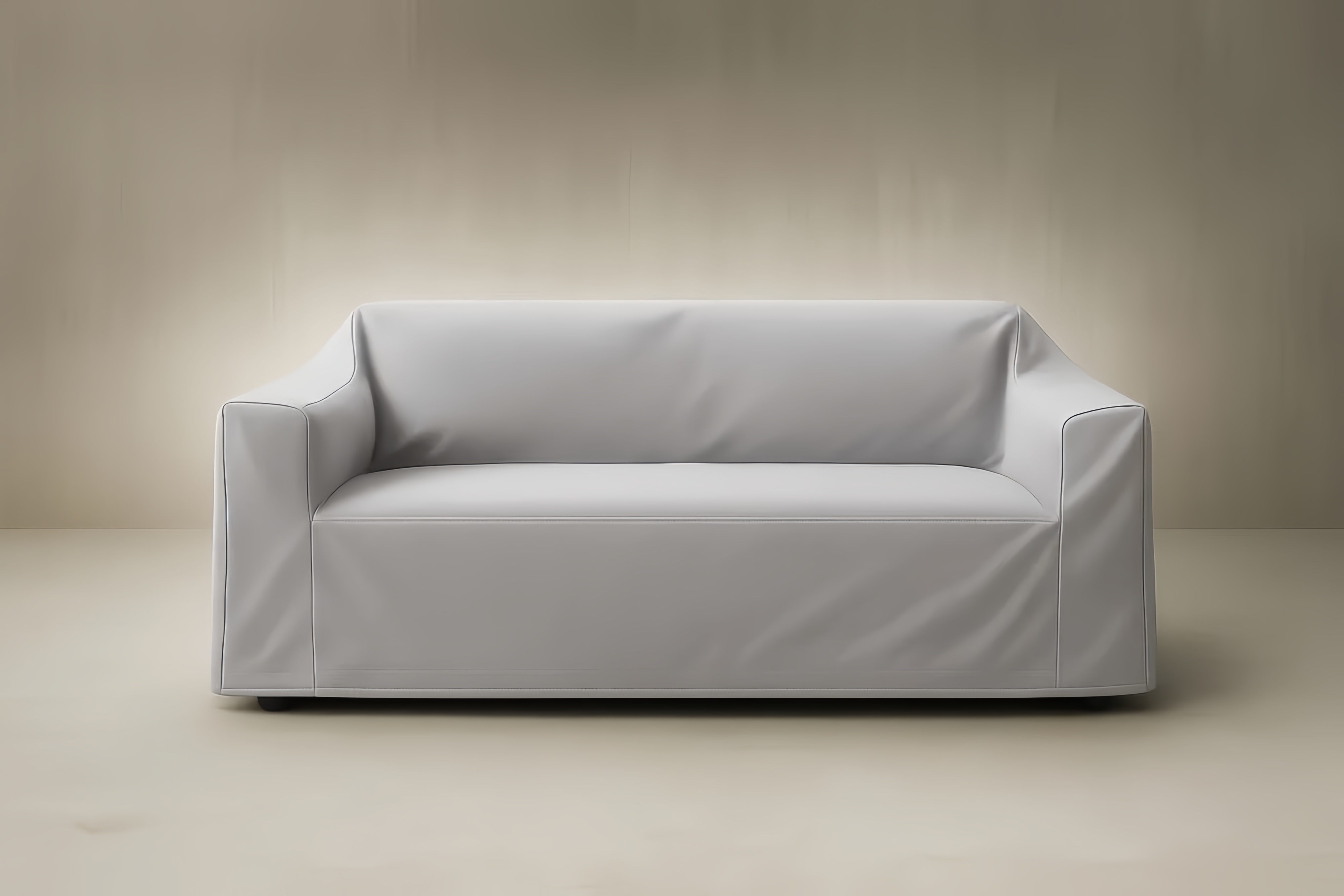 Canapé 3 places en cuir synthétique Gris Clair