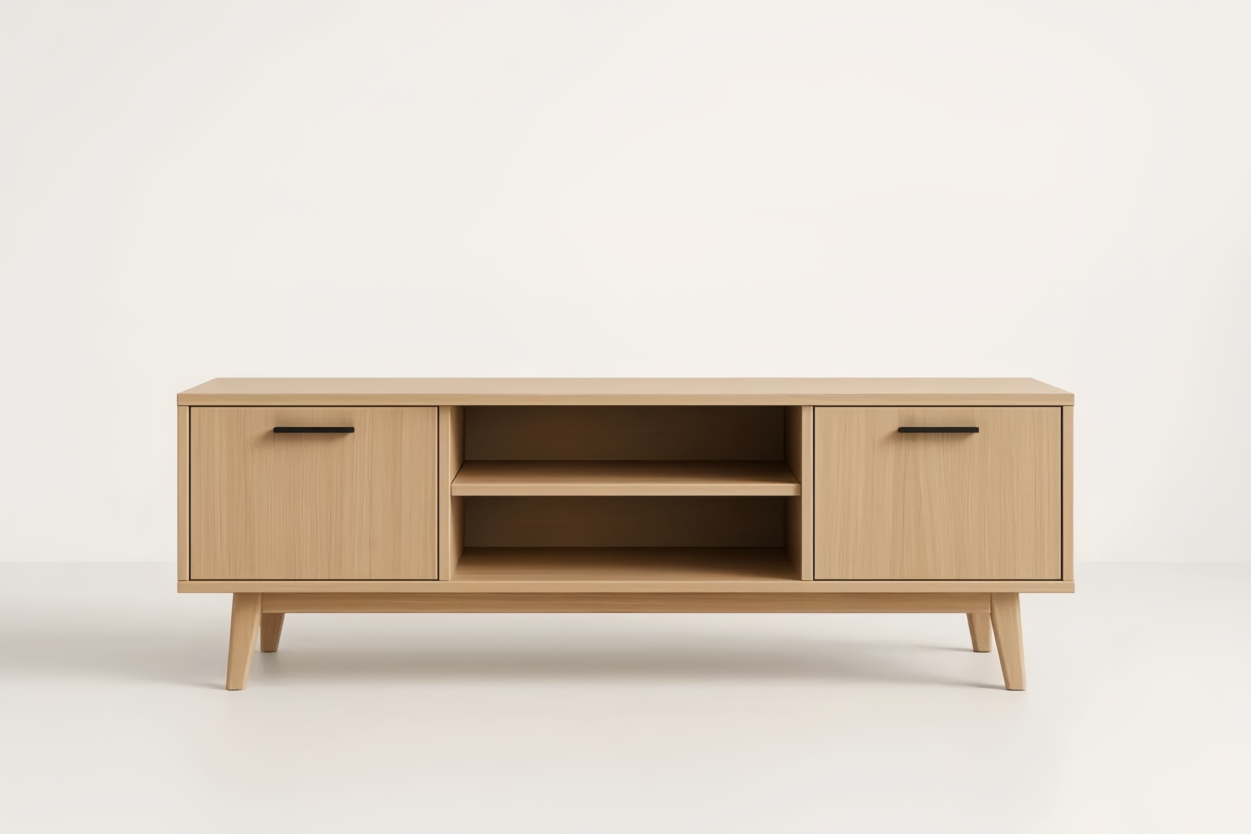 Meuble TV en bois de chêne avec étagères et portes 120x40x50 cm