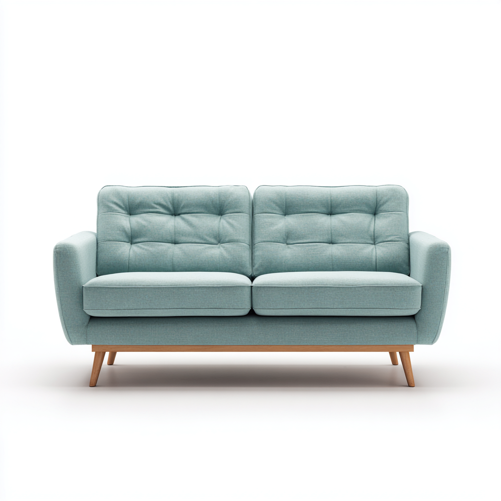 Canapé droit tissu 152x84x88 cm - bleu clair - style moderne-Hutovae