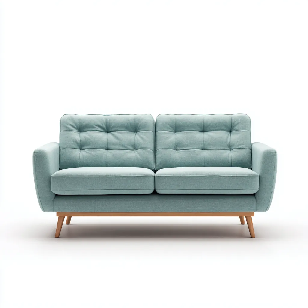 Canapé droit tissu 152x84x88 cm - bleu clair - style moderne-Hutovae