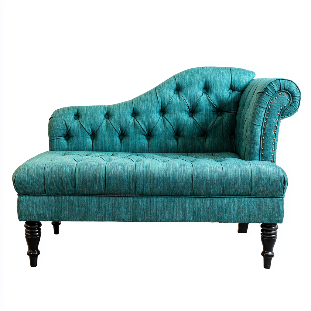 Chaise longue-tissu-165x75 cm-bleupétrole-style classique-Hutovae