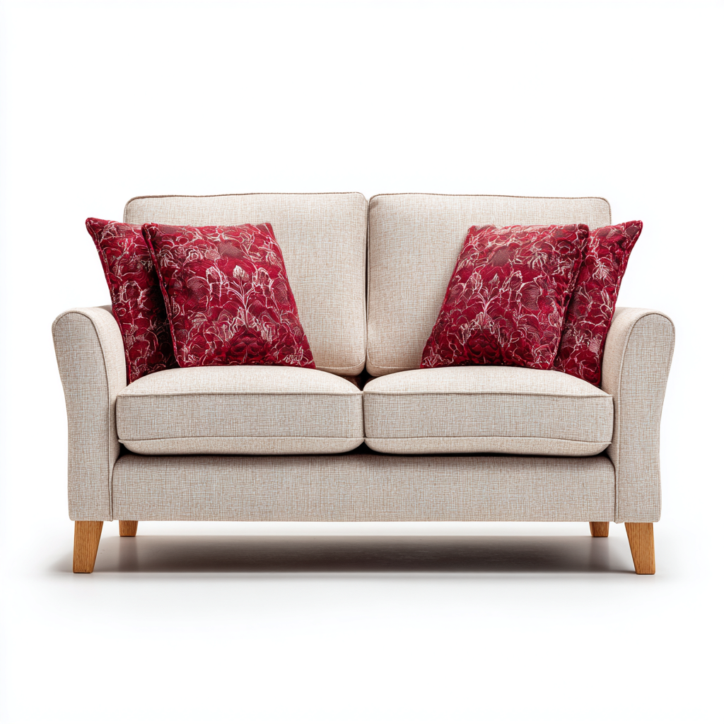 Canapé droit tissu 160x90x88 cm - beige - style classique-Hutovae