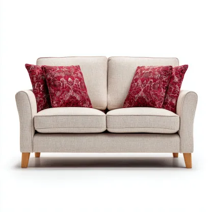 Canapé droit tissu 160x90x88 cm - beige - style classique-Hutovae