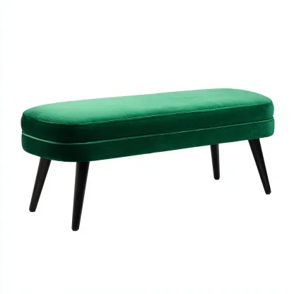 Banc de lit velours 110x38x47 cm - vert - style moderne-Hutovae