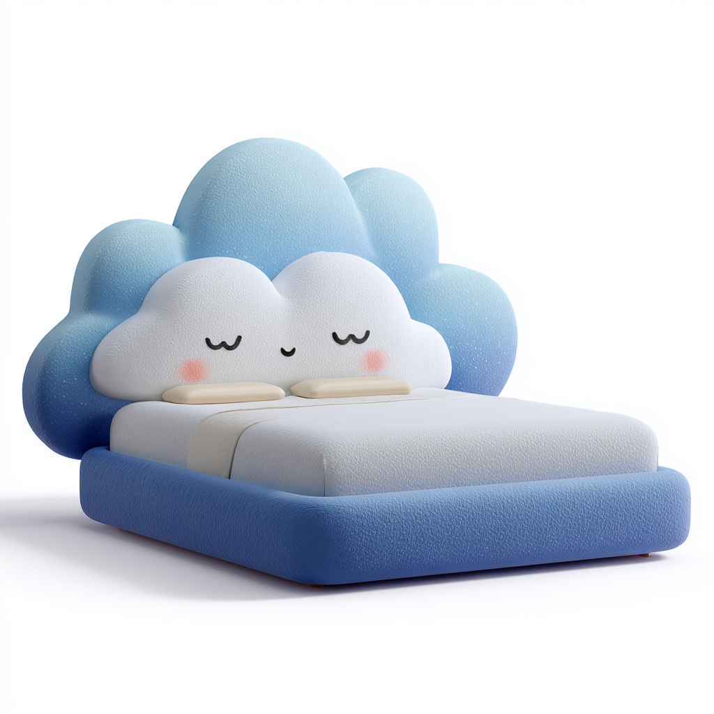 Lit enfant tissu 200x140x110 cm - bleu-blanc - adapté à la chambre d'enfant - design ludique-Hutovae